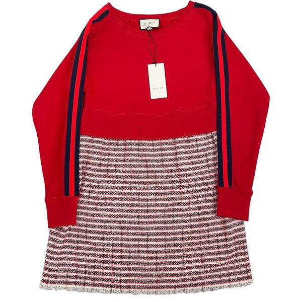 Gucci Cotton/Wool Tweed Sweatshirt Dress Medium