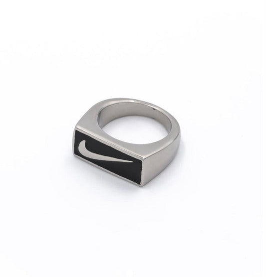 Nike Block Swoosh Ring Silver-Black