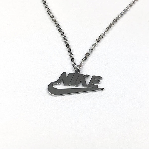 Nike Spellout Necklace Silver