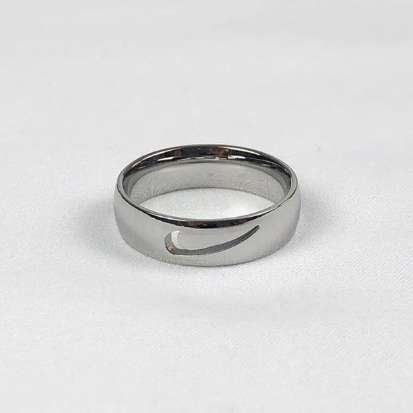 Nike Cut Out Swoosh Ring Silver