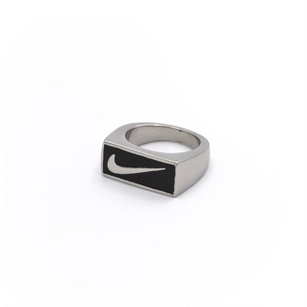 Nike Block Swoosh Ring Silver-Black
