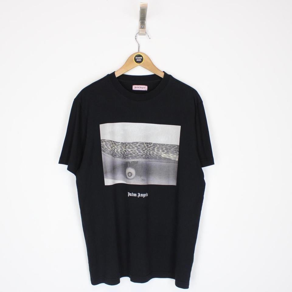 Palm Angels Leopard Print Skateboard T-Shirt Large