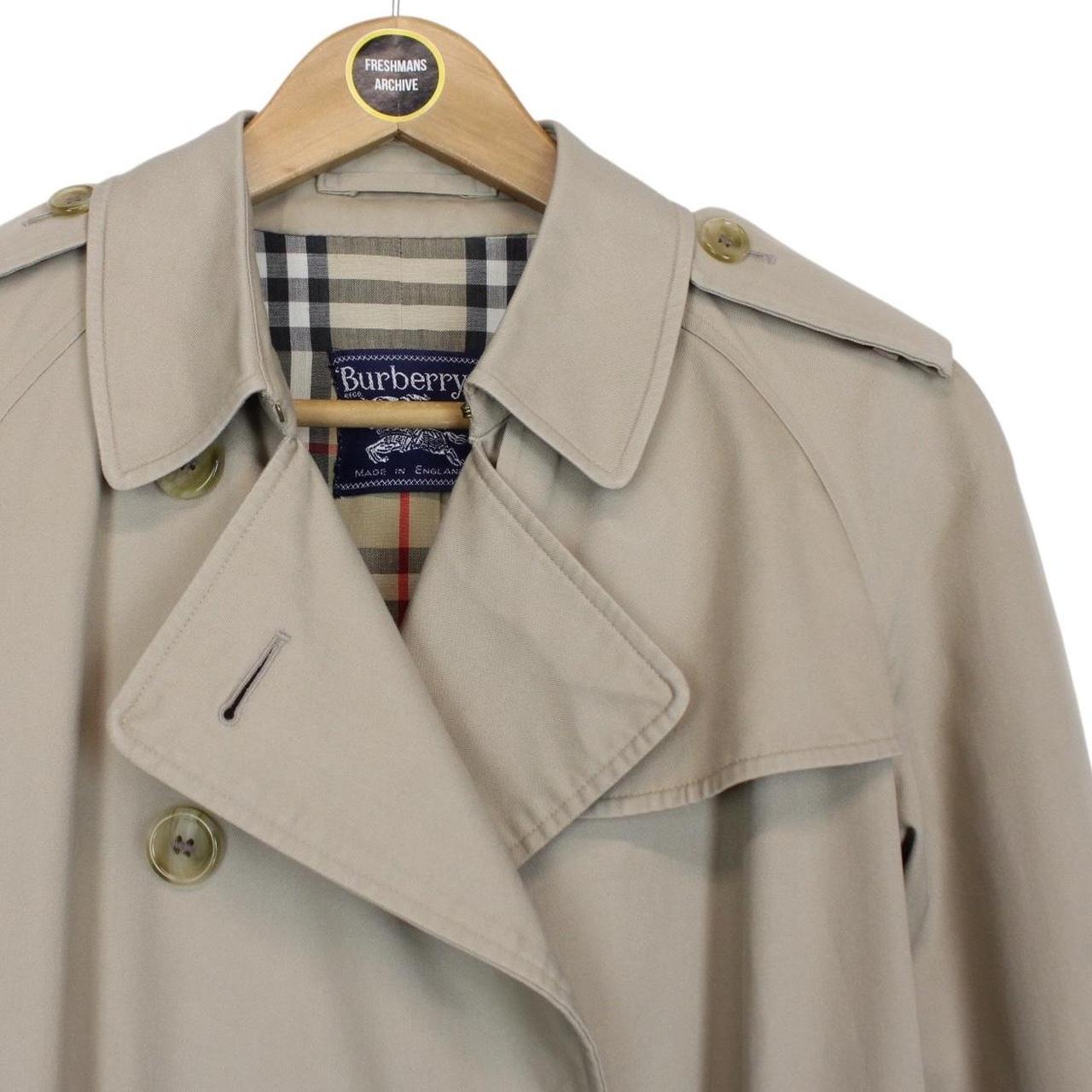 Vintage 90s Burberry Beige Double Breasted Belted Trench Coat