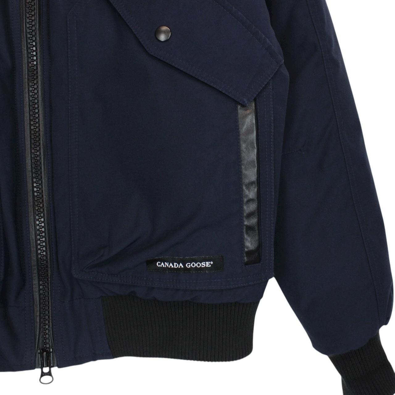 Canada Goose Navy Blue Bromley Bomber Down Jacket with Fur Trim