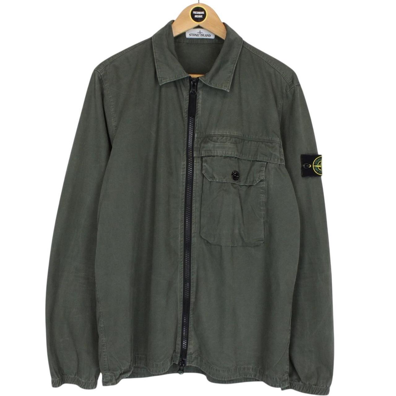 Stone Island AW 2020 Green Full Zip Cotton Overshirt Jacket