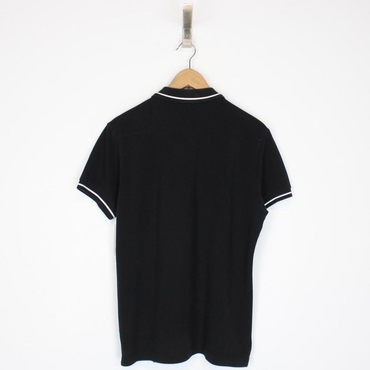 Christian Dior Black and White Bee Logo Cotton Short Sleeve Polo Shirt