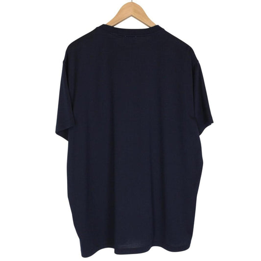 Burberry Navy Blue and White Logo Print Short Sleeve T-Shirt
