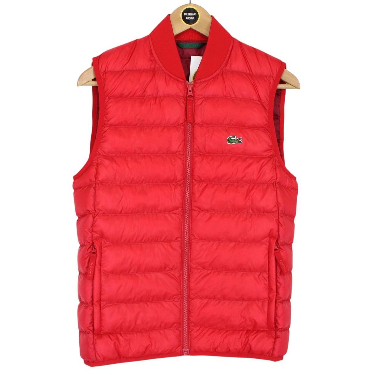 Lacoste Red Full Zip Quilted Gilet / Bodywarmer