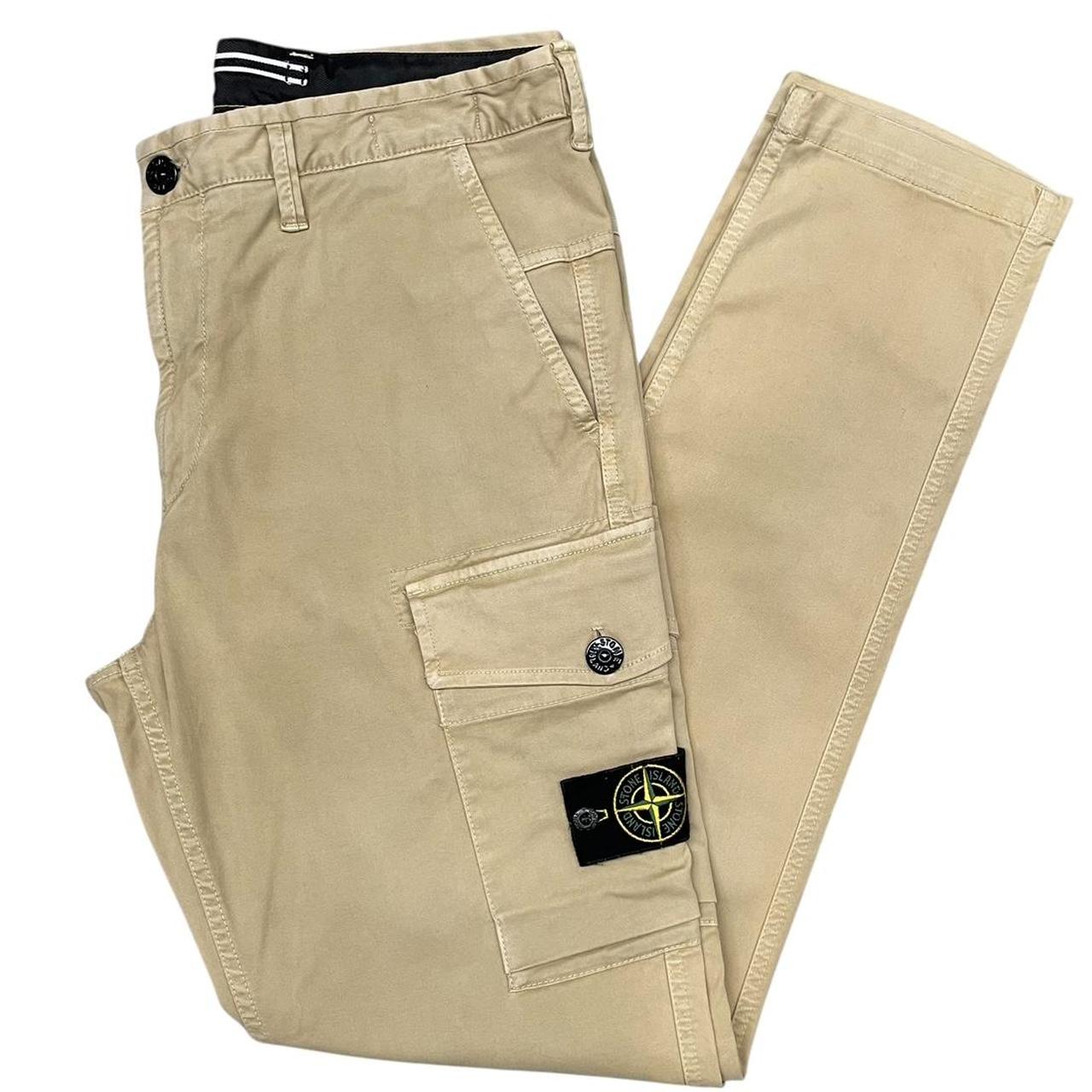 Stone Island AW 2021 Beige Slim Fit Cargo Trousers