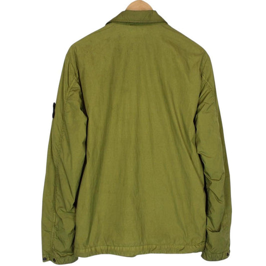 Stone Island SS 2016 Green Garment Dyed Crinkle Reps NY Full Zip Jacket