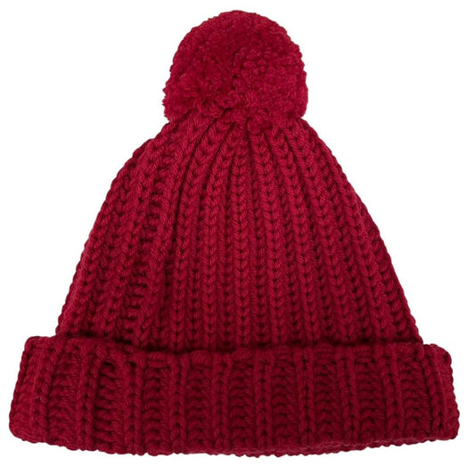 Gucci Burgundy Wool Bobble Hat