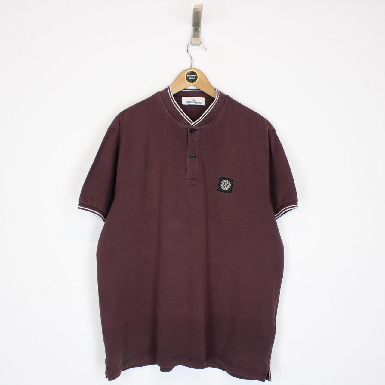 Stone Island SS 2018 Brown Short Sleeve Round Neck Compass Polo Shirt