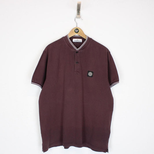 Stone Island SS 2018 Brown Short Sleeve Round Neck Compass Polo Shirt