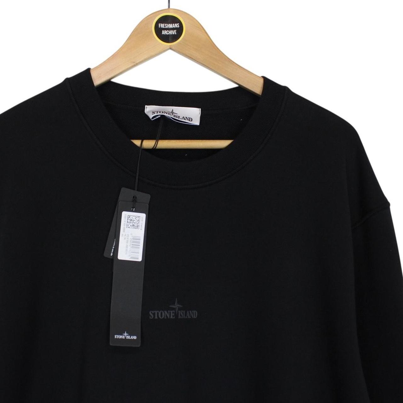 Stone Island AW 2024 Black and Grey Dial Logo Cotton Sweatshirt Jumper