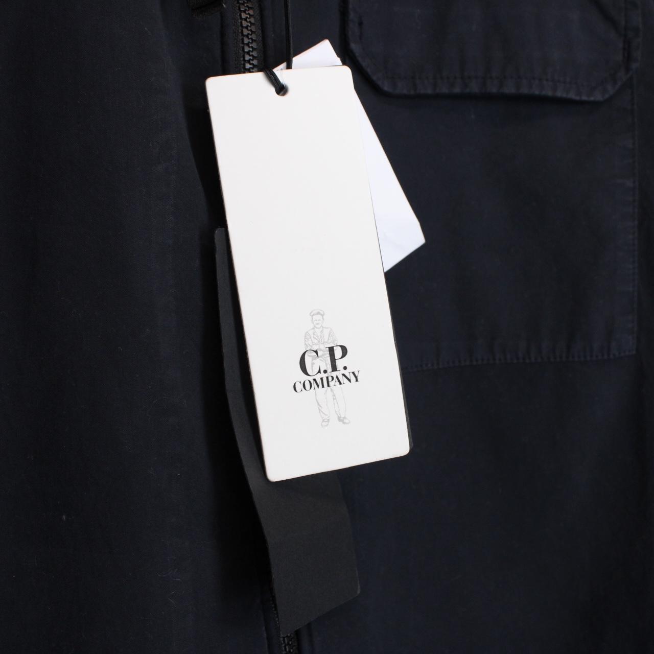 CP Company Navy Blue Full Zip Cotton Lens Overshirt