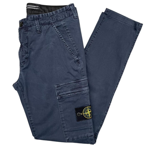 Stone Island SS 2018 Navy Blue Skinny Fit Cargo Trousers