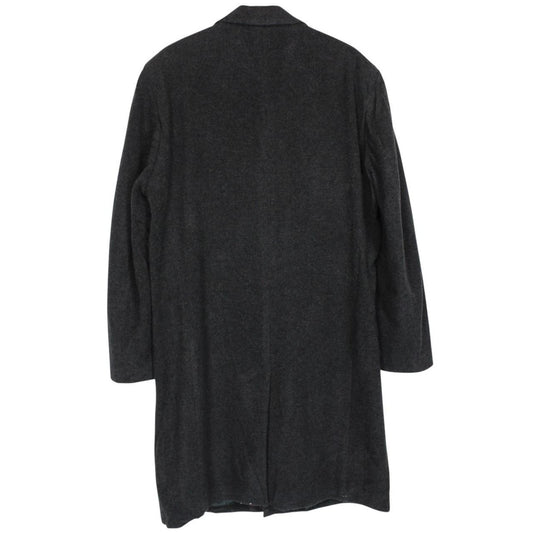 Vintage 90s Yves Saint Laurent Dark Grey Wool Overcoat