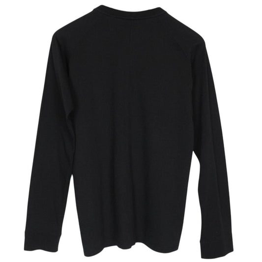 Burberry Black and White Logo Print Long Sleeve Cotton T-Shirt