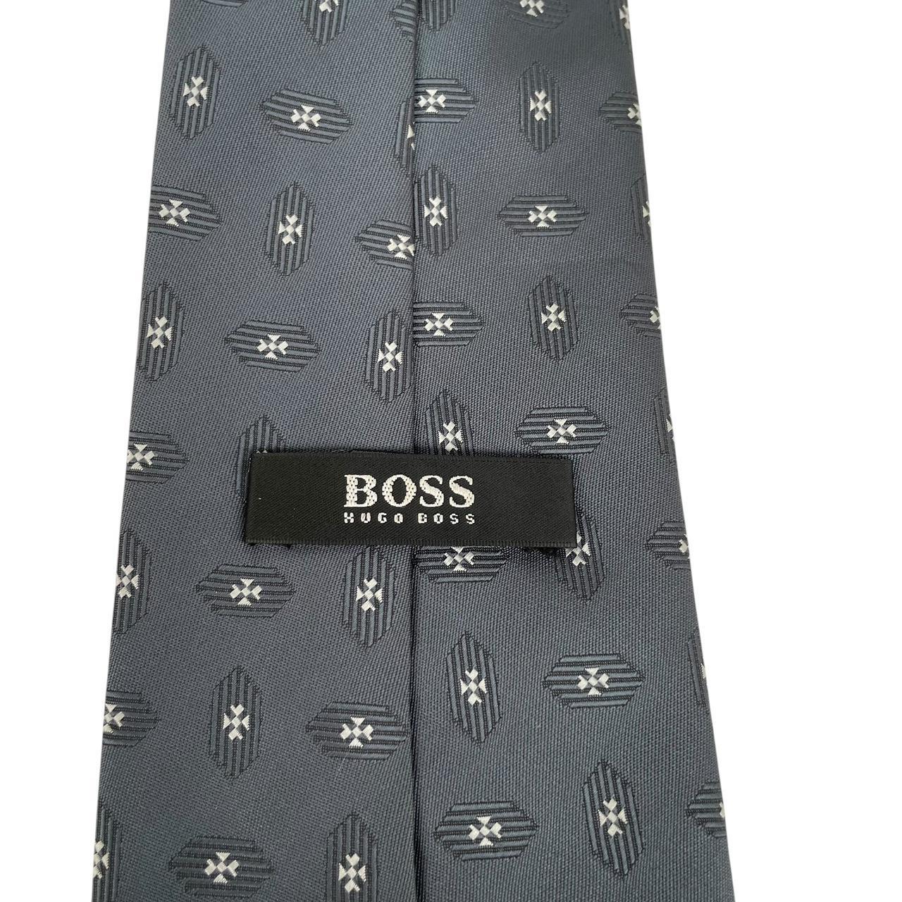 Vintage Hugo Boss Grey Silk Tie