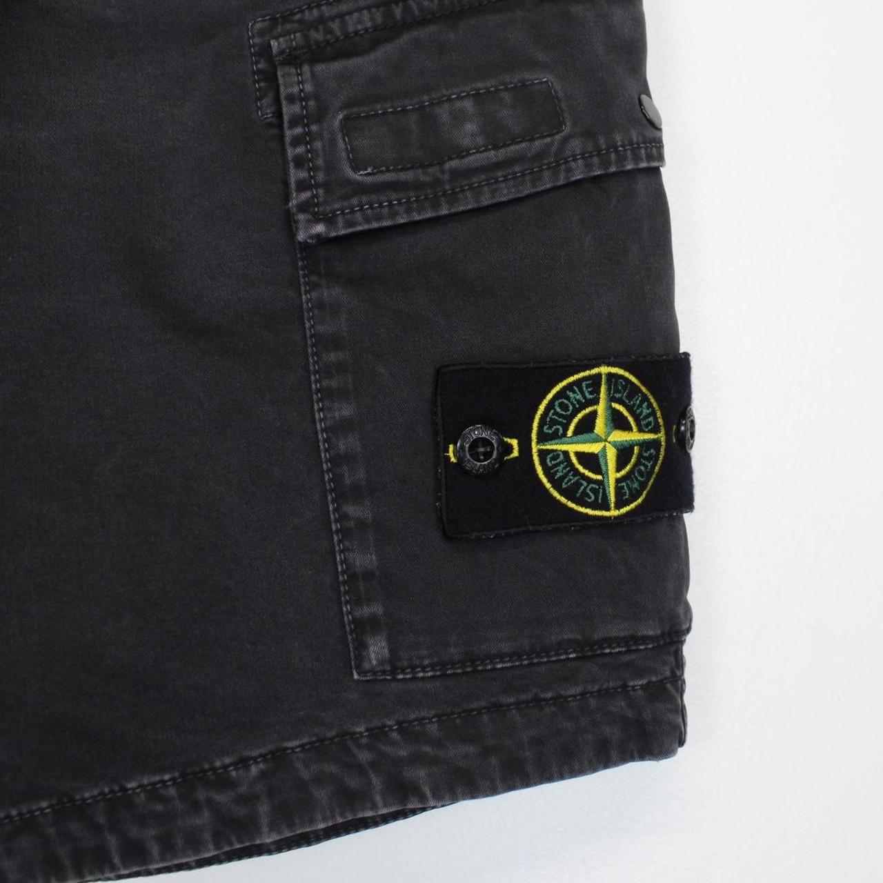 Stone Island SS 2021 Black Bermuda Cotton Cargo Shorts