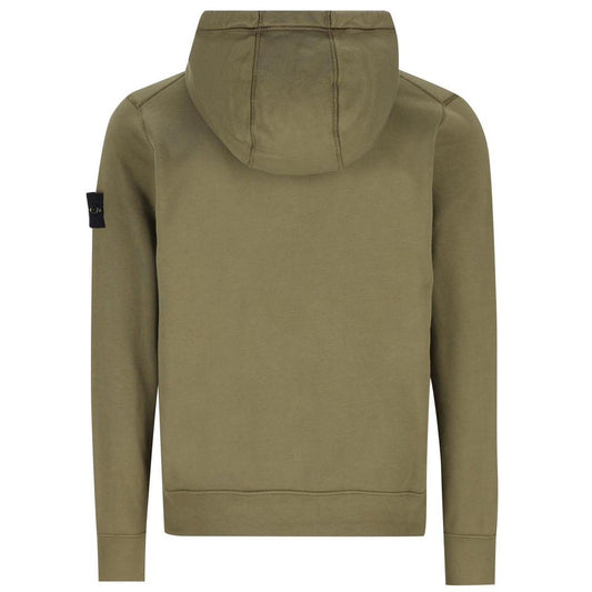 Stone Island SS26 Green Organic Cotton Full Zip Hoodie Jumper
