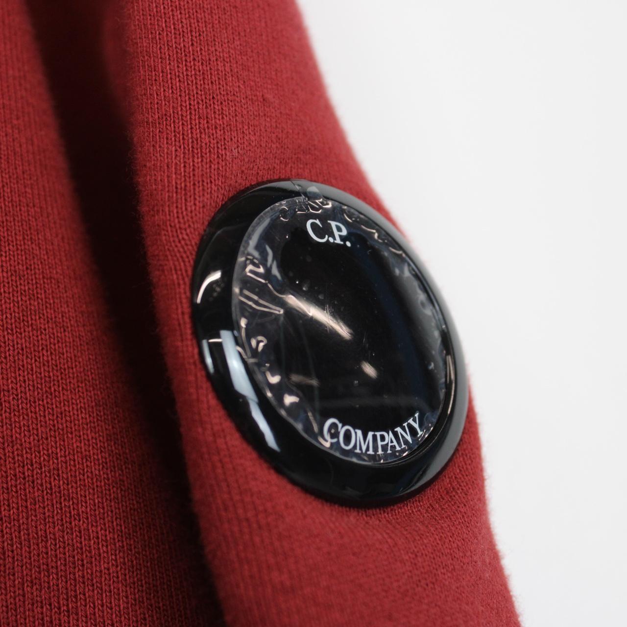 CP Company Ketchup Red 1/4 Zip Lens Cotton Sweatshirt Jumper