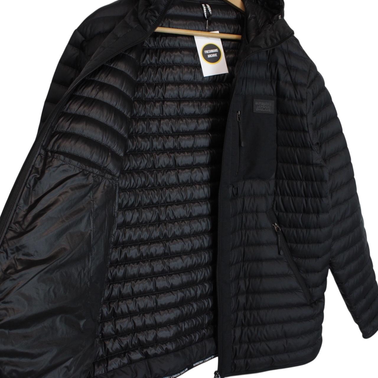 Burberry Black Lenham Logo Appliqué Packable Lightweight Down Jacket