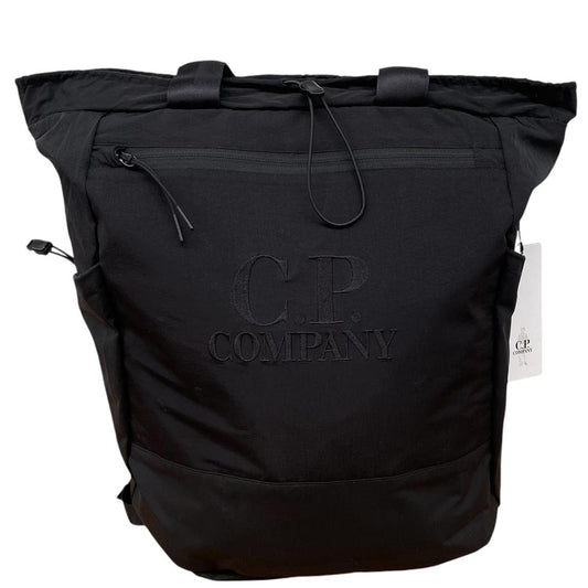 CP Company Black Logo Embroidered Chrome-R Nylon Tote Backpack