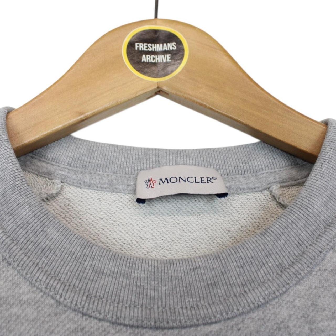Moncler Grey Cotton Taped Logo Maglia Sweatshirt Jumper