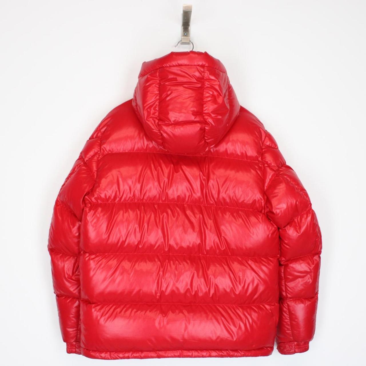 Moncler Ecrins Red Full Zip Hooded Down Jacket