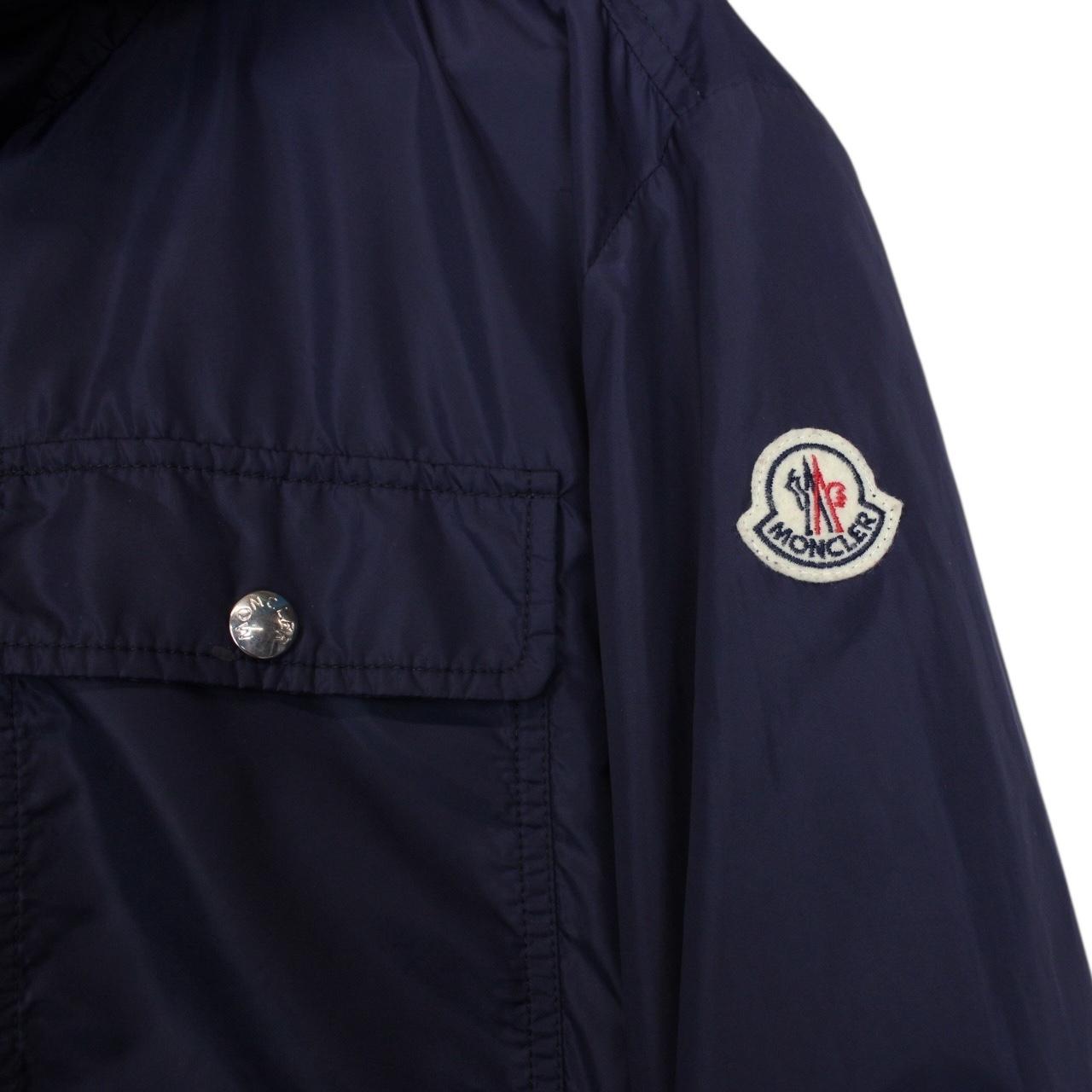 Moncler Jeanluc Navy Blue Full Zip Nylon Hooded Jacket