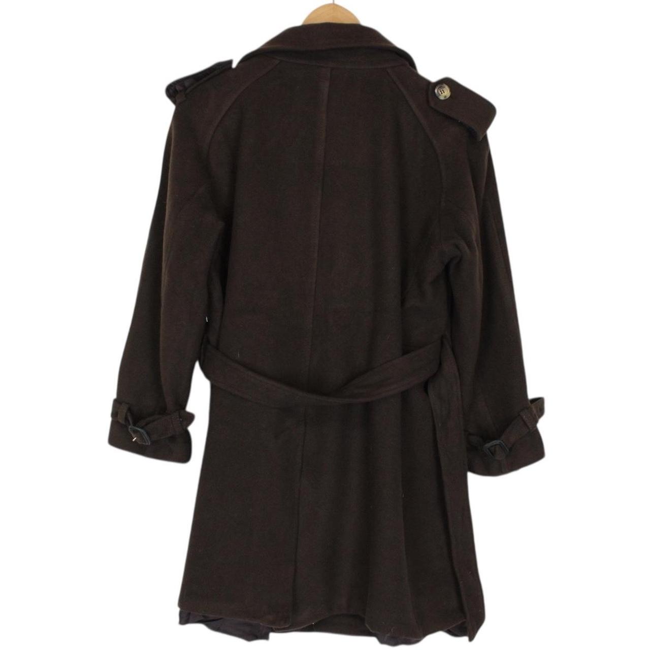 Burberry London Brown Cashmere Wool Double Breasted Belted Trench Coat