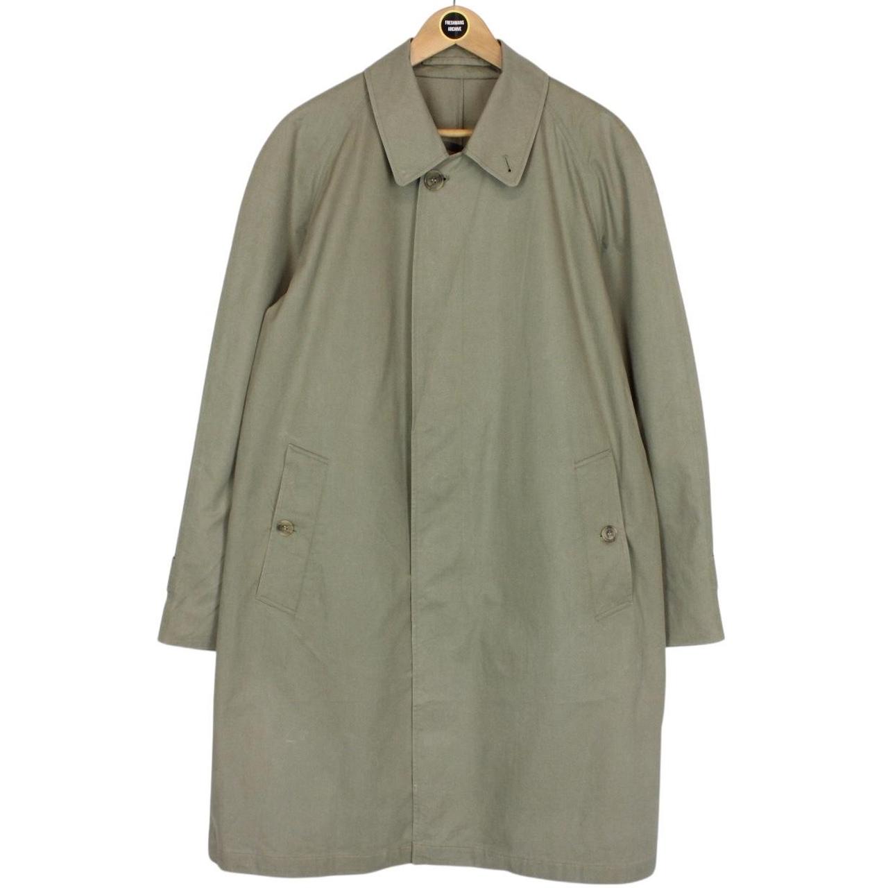 Vintage 90s Burberry Khaki Green Single Breasted Coat