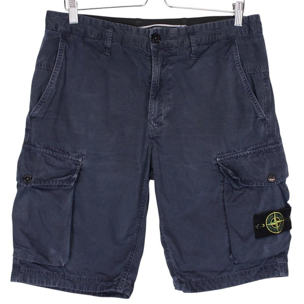 Stone Island SS 2019 Navy Blue Bermuda Cotton Cargo Shorts