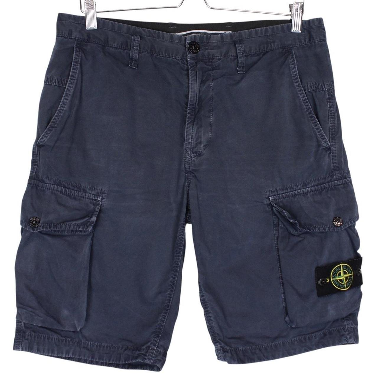 Stone Island SS 2019 Navy Blue Bermuda Cotton Cargo Shorts