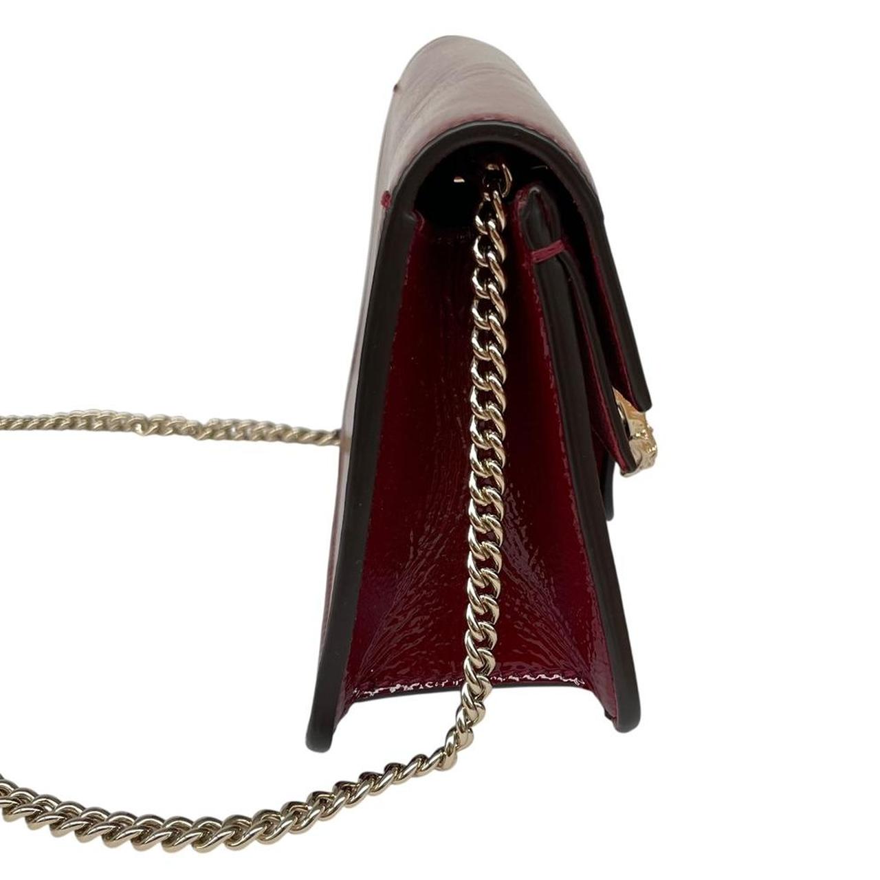 Gucci Mini Dionysus Burgundy Textured Patent Leather Shoulder Bag