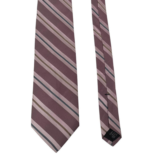Vintage DKNY Mauve Pink Striped Silk Tie