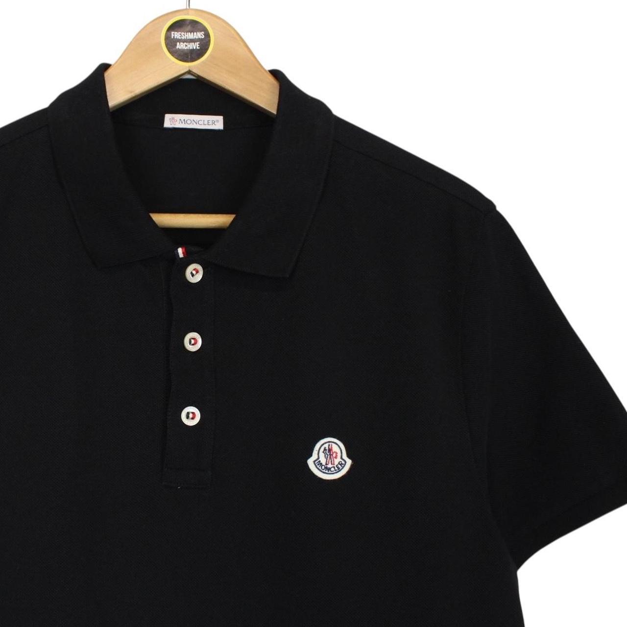 Moncler Maglia Manica Corta Black Short Sleeve Cotton Polo Shirt
