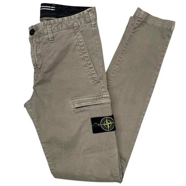 Stone Island AW 2019 Khaki Green Skinny Fit Cargo Trousers