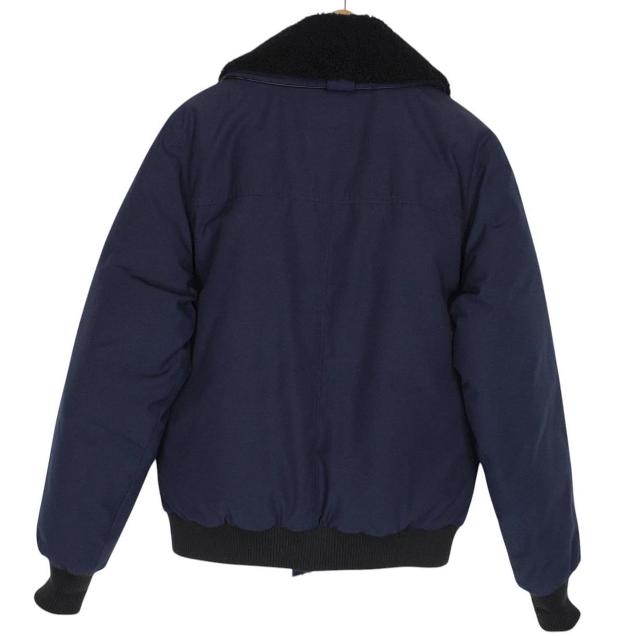 Canada Goose Navy Blue Bromley Bomber Down Jacket with Fur Trim