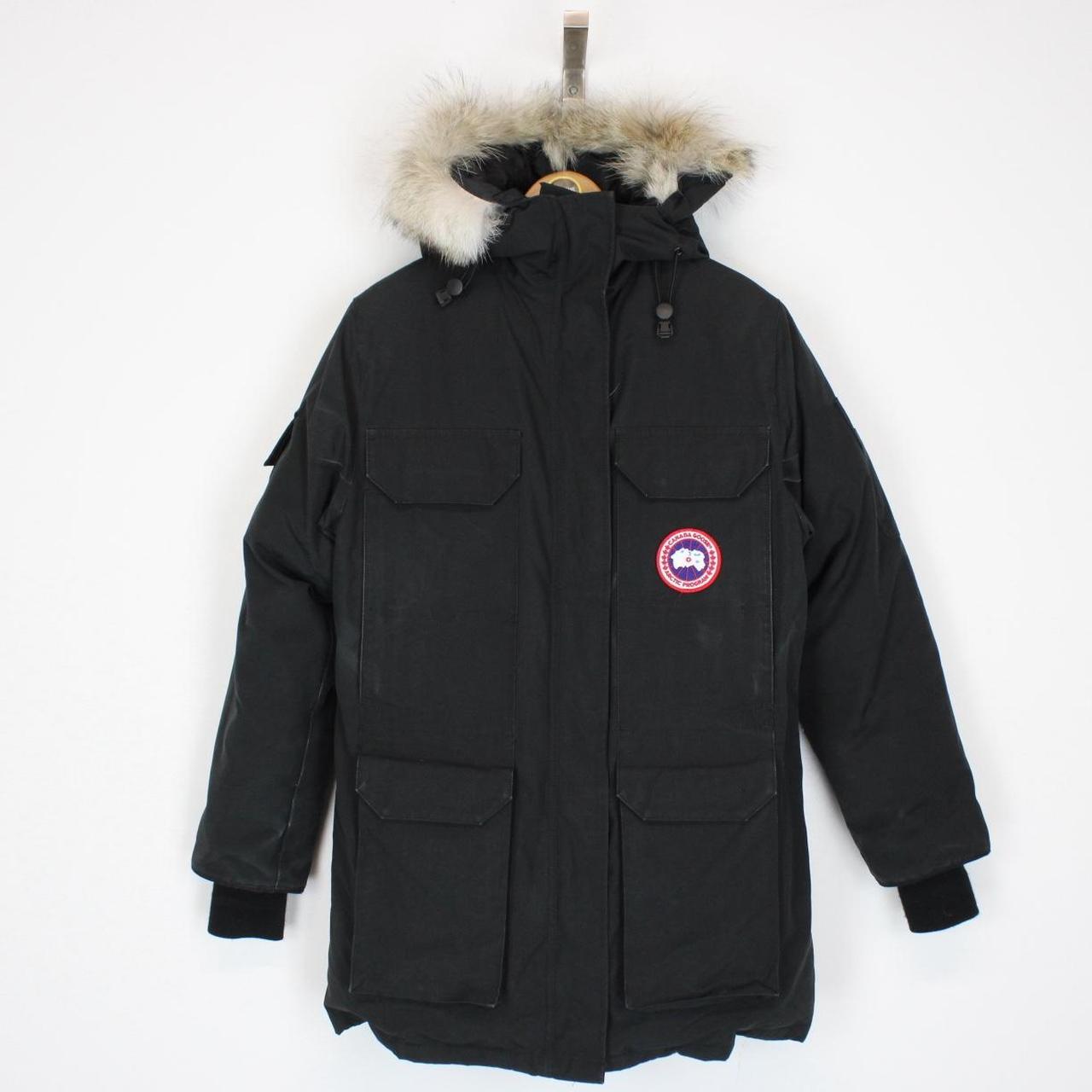 Canada Goose Black Expedition Parka Down Jacket with Fur Trim