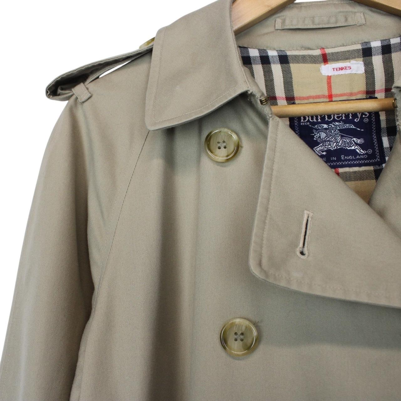 Vintage 90s Burberry Beige Double Breasted Belted Trench Coat