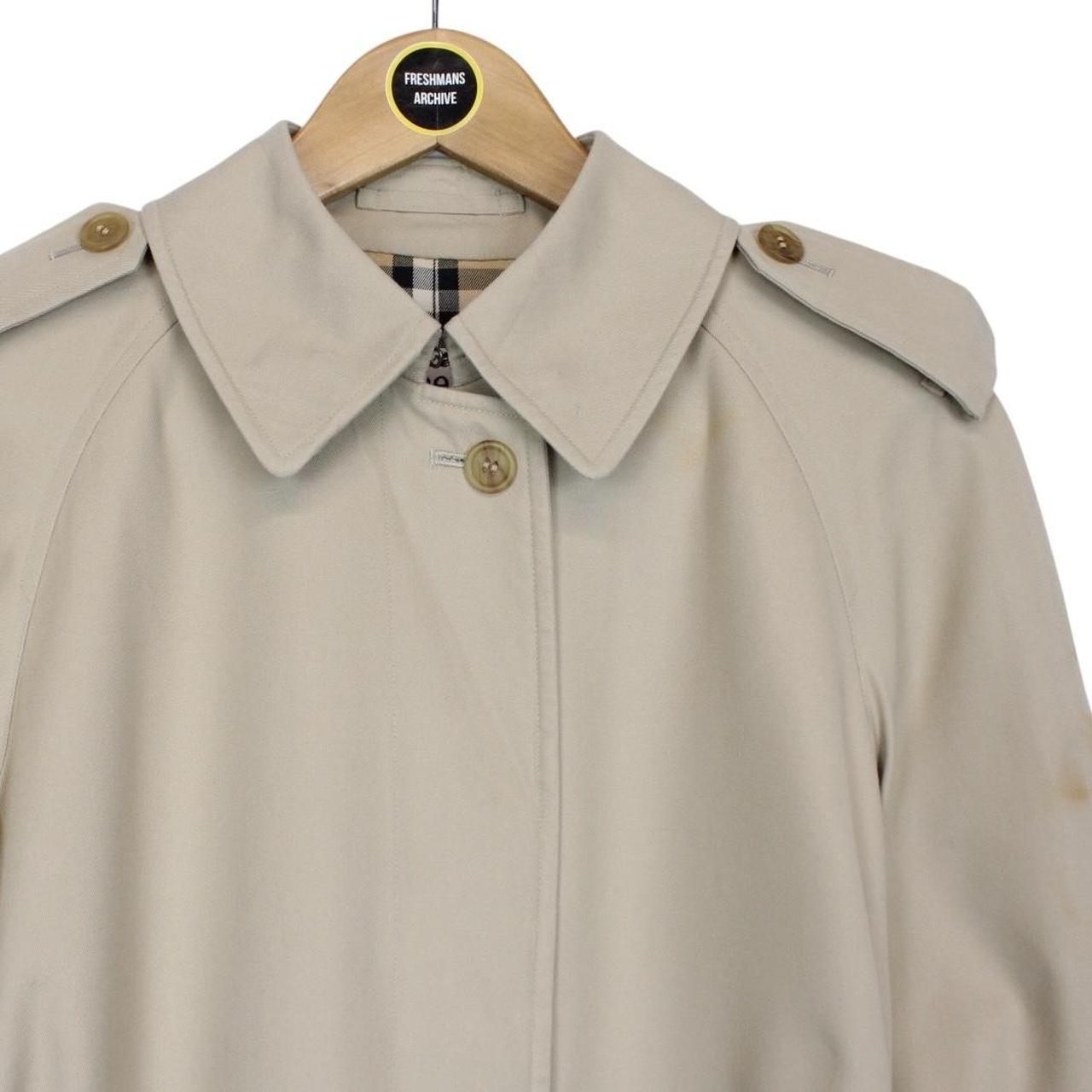 Vintage 90s Burberry Beige Single Breasted Belted Trench Coat