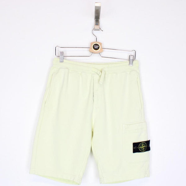 Stone Island SS 2021 Pale Green Cotton Jogger Shorts