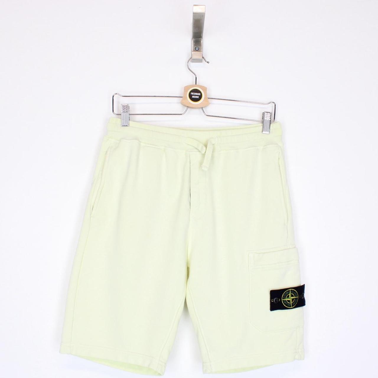 Stone Island SS 2021 Pale Green Cotton Jogger Shorts