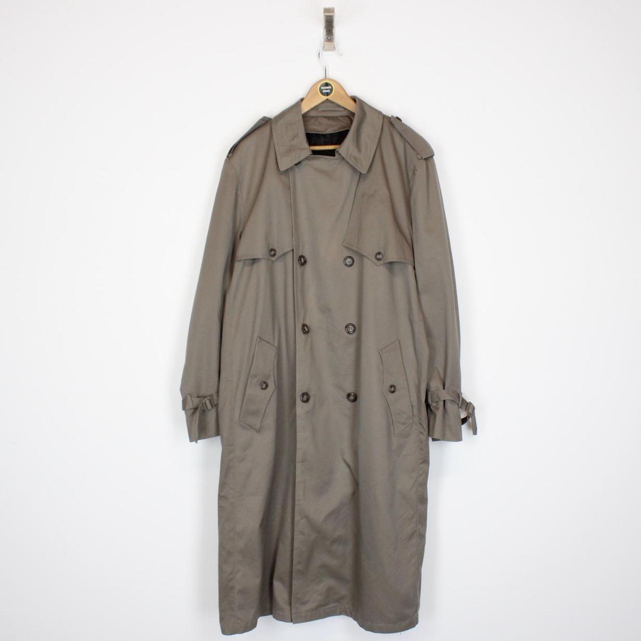 Vintage 90s Burberry Grey Double Breasted Trench Coat