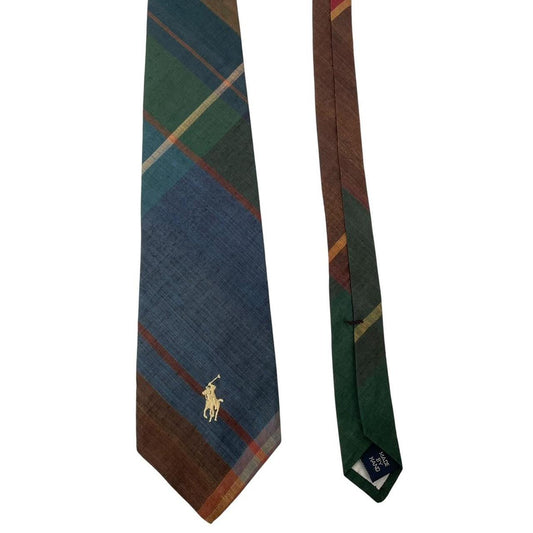 Vintage Polo Ralph Lauren Multicoloured Check Cotton Tie