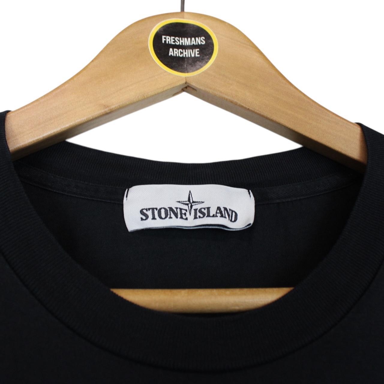 Stone Island Navy Blue Short Sleeve Cotton Compass T-Shirt