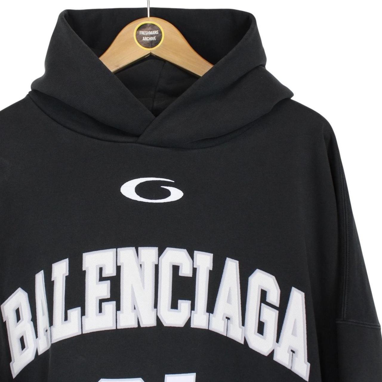 Balenciaga Black and White Basketball Series Oversized Hoodie