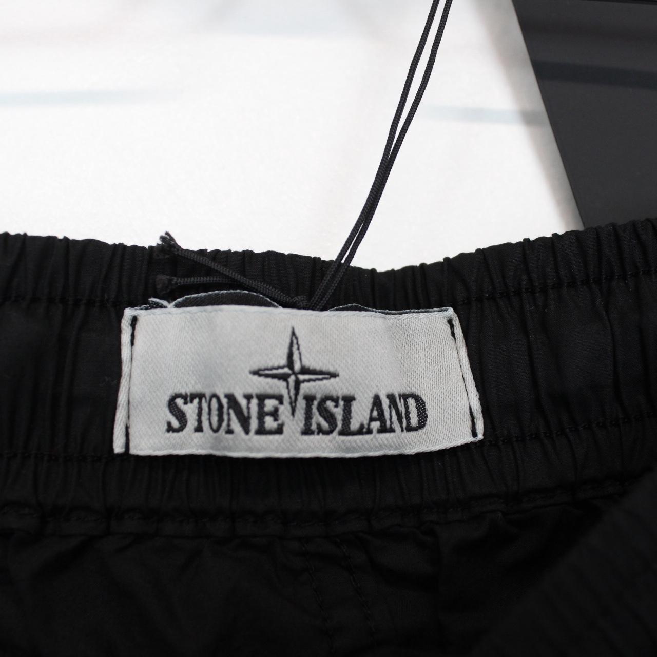 Stone Island SS 2022 Black Bermuda Cotton Cargo Shorts